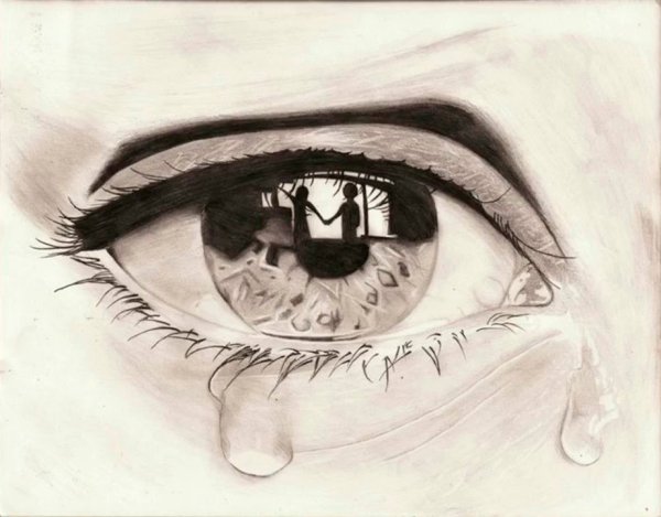 Страшные глаза карандашом