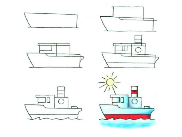 Корабли. Раскраска