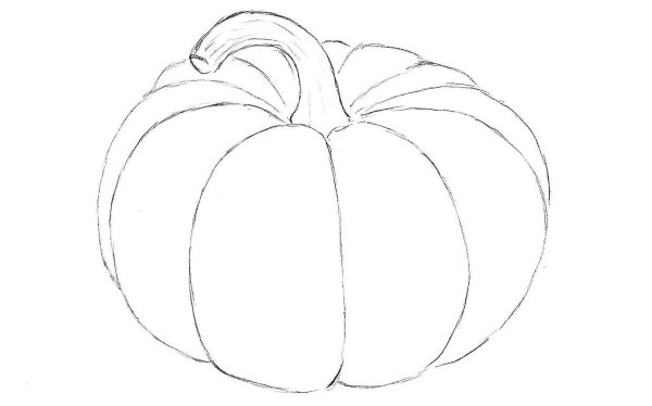 Тыква рисунок карандашом