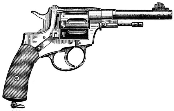 Раскраска револьвер Наган