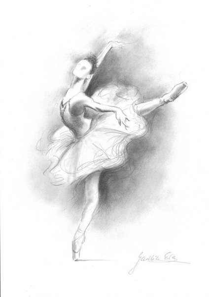 Балерина карандашом
