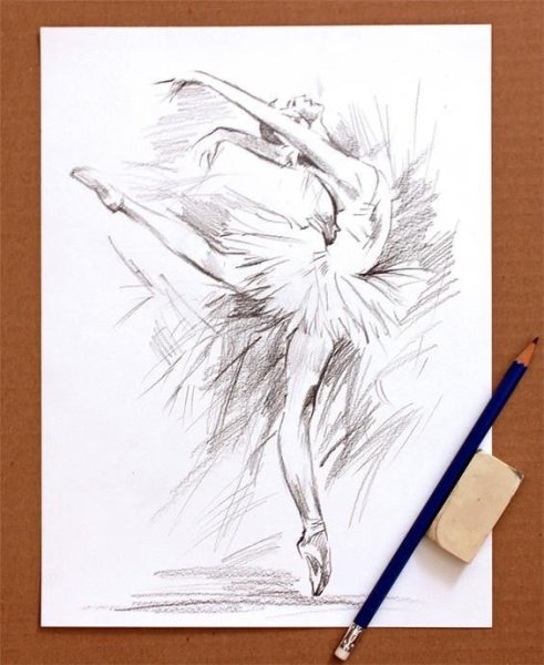 Балерина карандашом