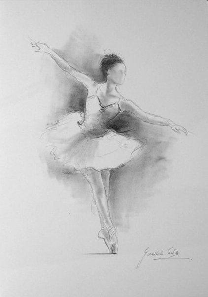 Балерина рисунок карандашом