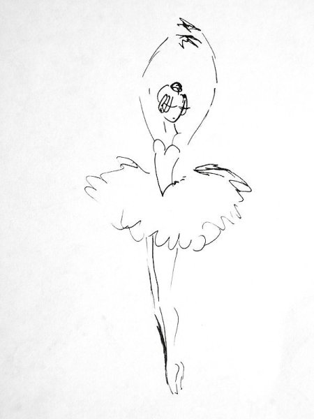 Балерина набросок карандашом