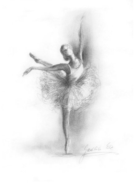 Балерина набросок карандашом