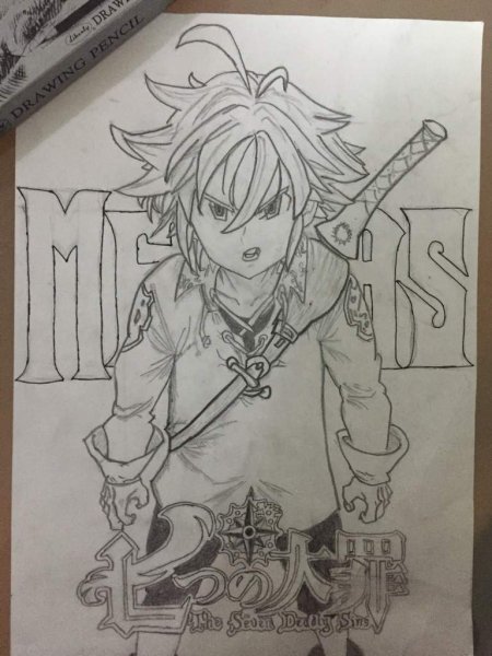 Аниме карандашом Мелиодас