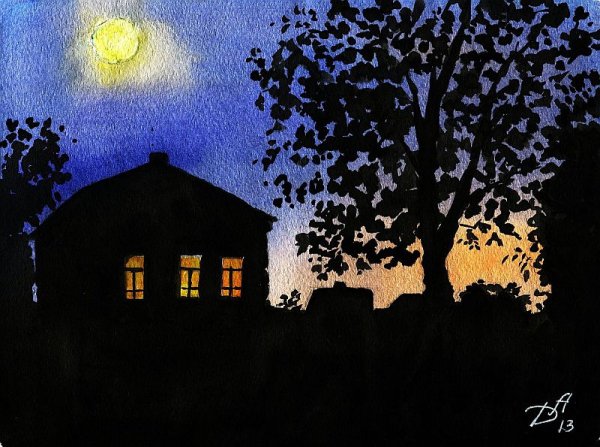 Рисование село вечером подготовительная группа