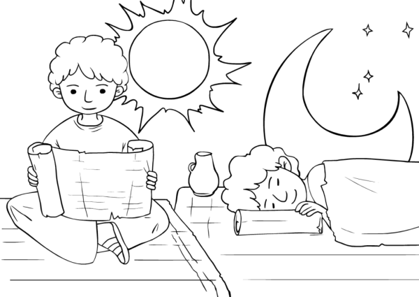 Раскраска день и ночь