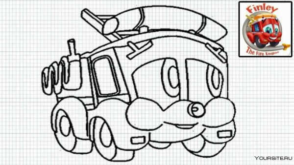 Раскраска Финли пожарная машина