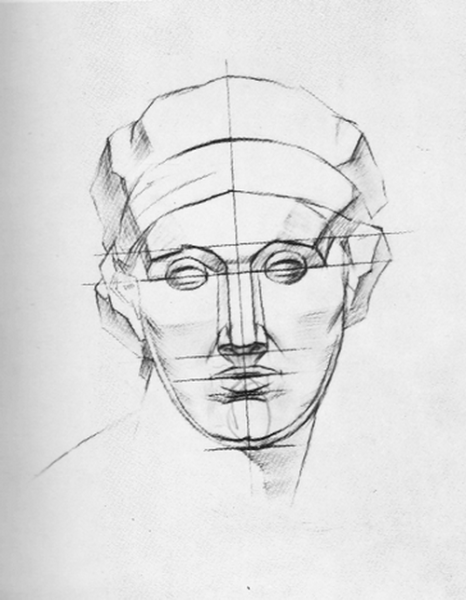 Гипсовая голова Аполлона Академический