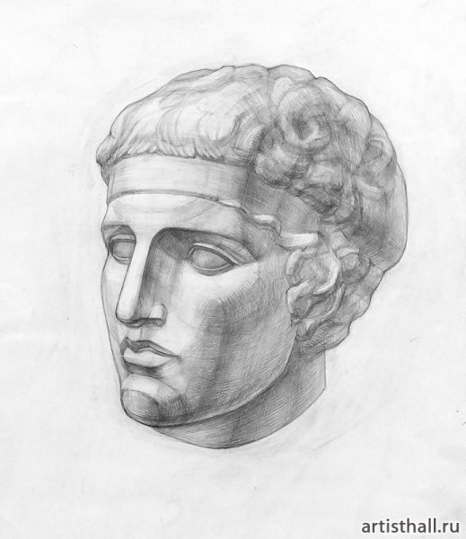 Гипсовая голова Венера Капуа рисунок