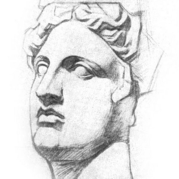 Цезарь голова гипсовая МАРХИ