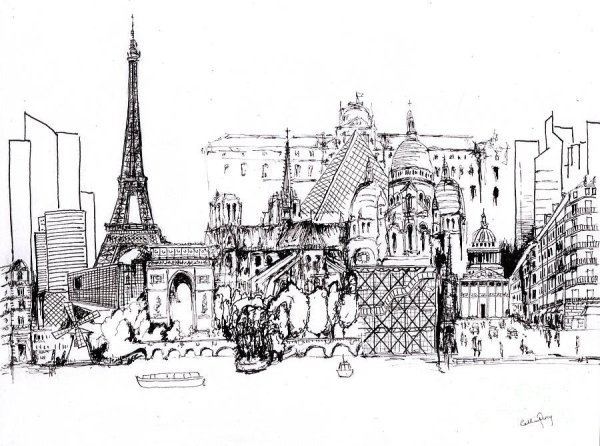 Париж в графике