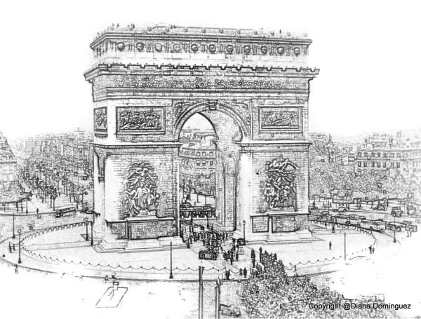 Париж Иль де Франс акварель