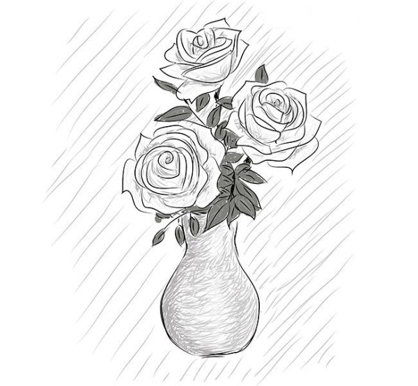 Ваза карандашом для начинающих