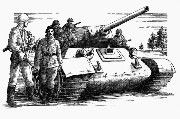 Рисунок танка с танкистом