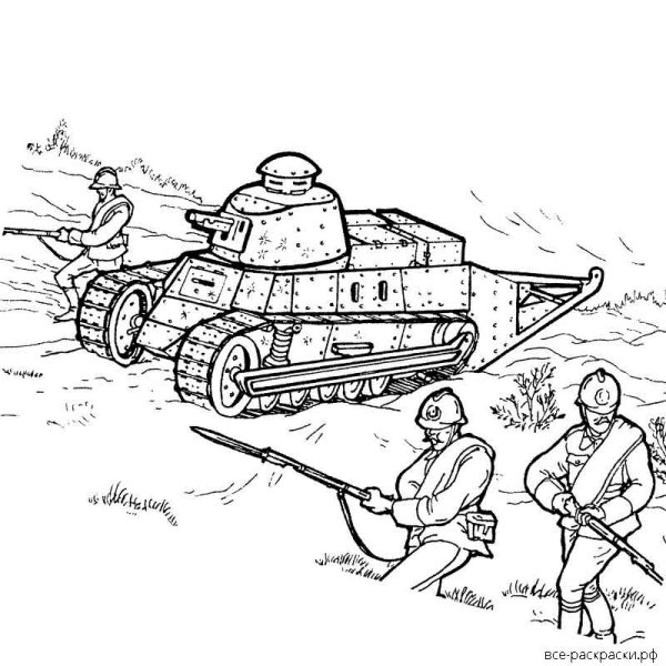 Раскраска танк т34 Военная техника