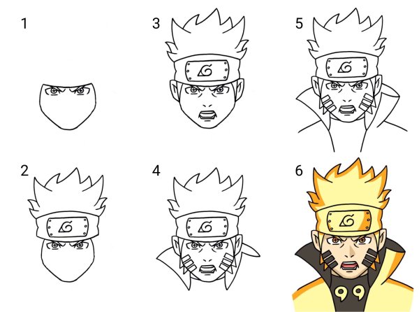 Раскраска Наруто Чиби