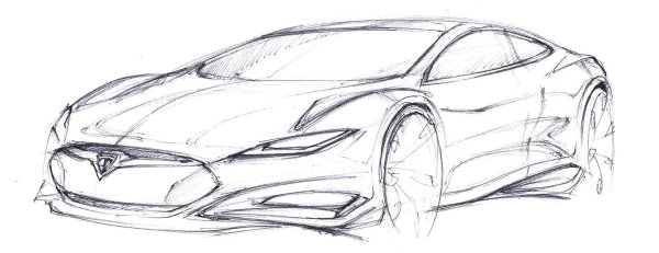 Эскиз автомобиля карандашом