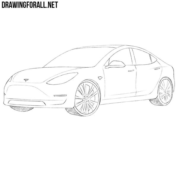 Раскраска Тесла модель с сбоку