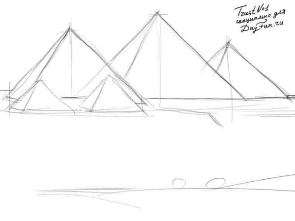 Пирамиды Гизы древний Египет рисунок
