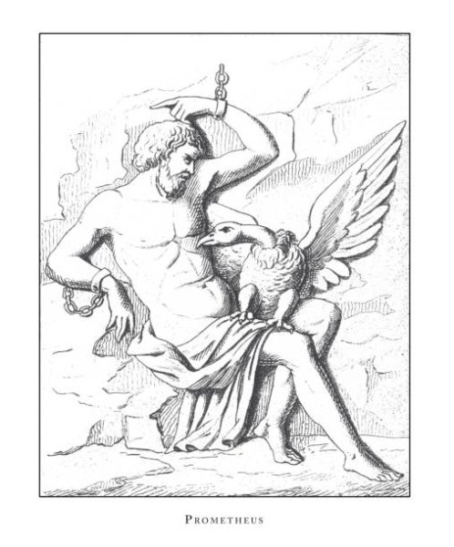 Раскраска Прометей прикованный к скале