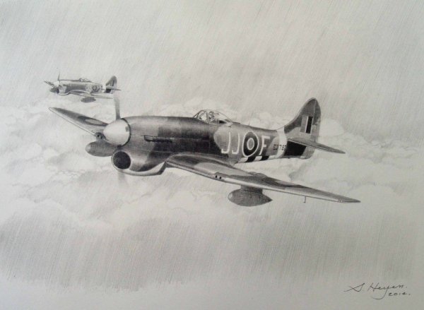 Самолёт рисунок карандашом