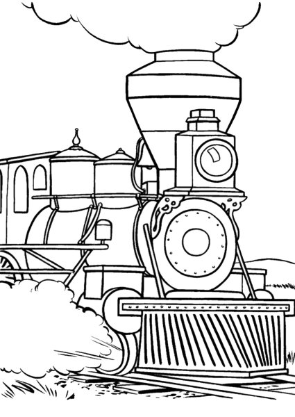 Железная дорога. Раскраска