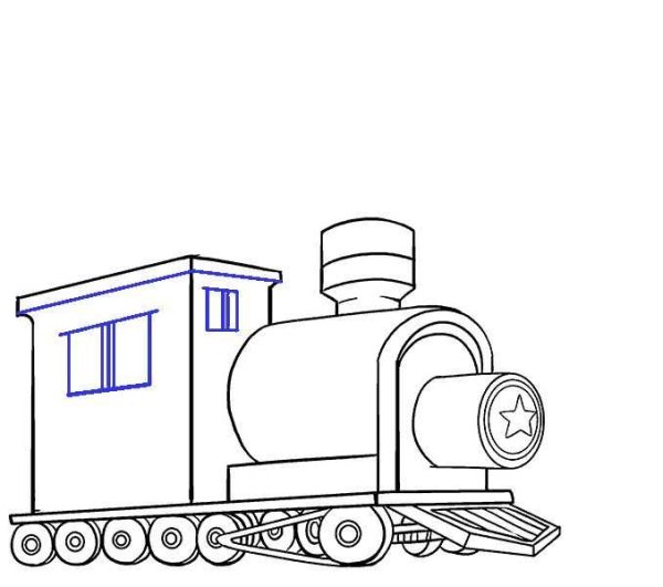 Раскраски. Паровоз