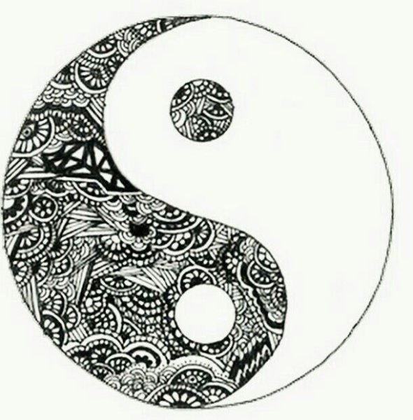 Инь Янь карандашом