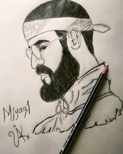 Мияги портрет рисунок