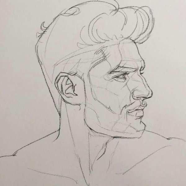 Наброски мужской головы