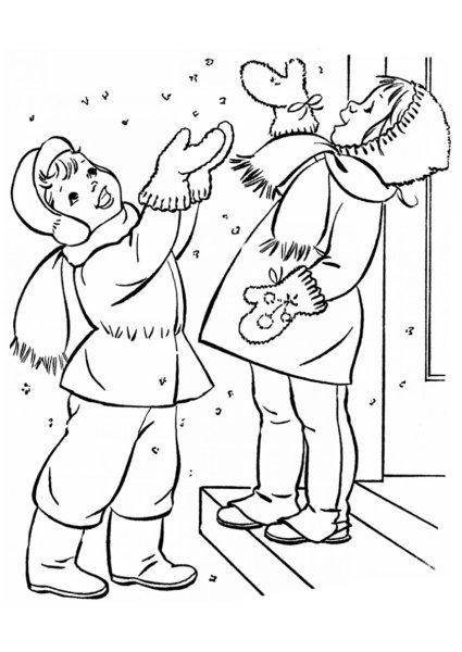 Зимняя одежда раскраска для детей