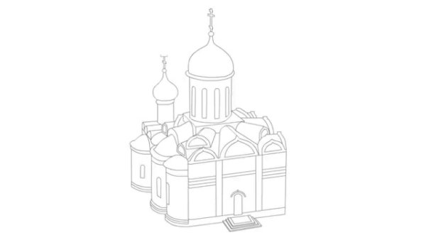 Троицкий собор Троице-Сергиева монастыря раскраска