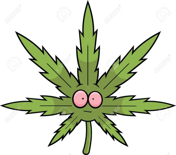 Листочек марихуаны мультяшный