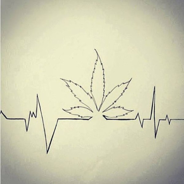 Тату марихуана Минимализм