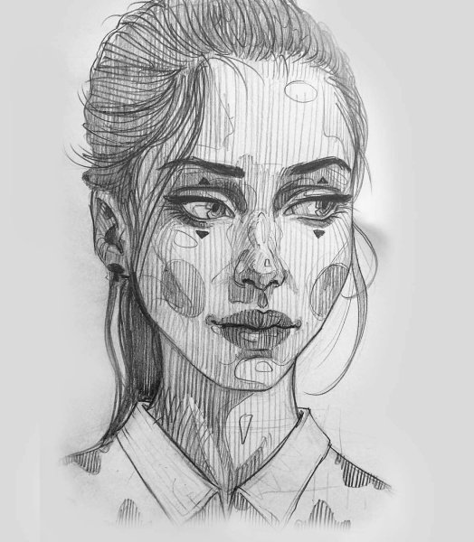 Рисунок девушки карандашом
