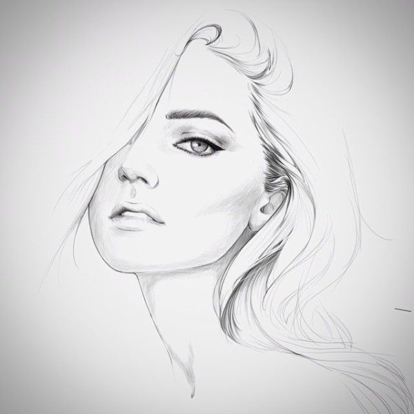 Набросок лица девушки