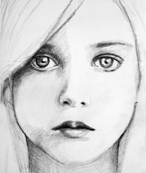 Портрет девушки карандашом