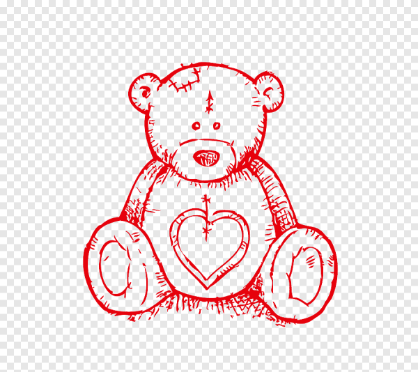 Мишка игрушка карандашом