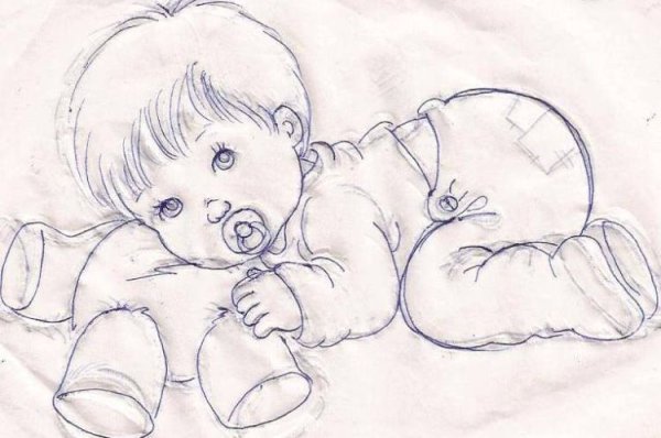 Малыш рисунок карандашом для детей