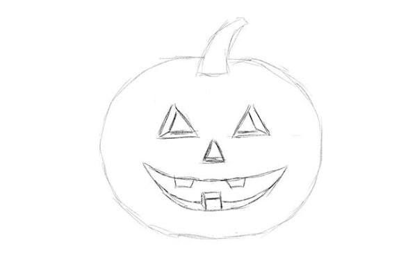 Тыква на Хэллоуин рисунок карандашом