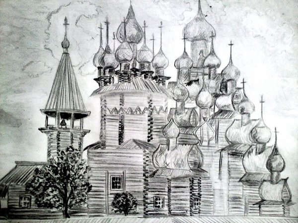 Преображенская Церковь Кижи Графика