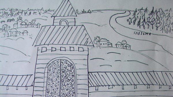 Рисование древнего города