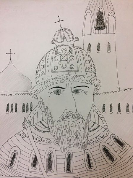 Царь Иван Грозный гравюра