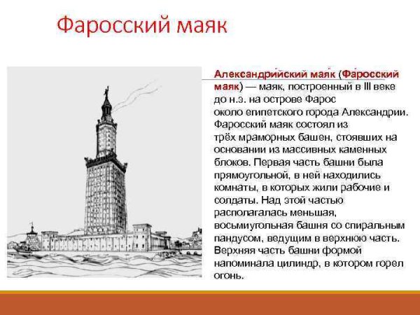 Фаросский Маяк рисунок 5 класс