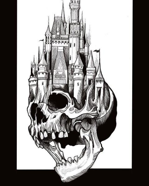 Замок эскиз тату