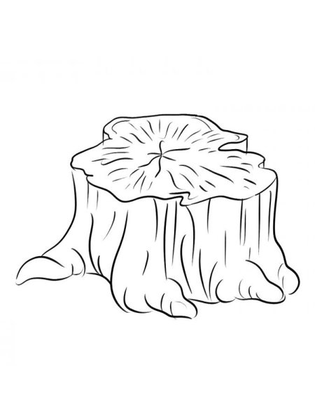 Пень раскраска для детей