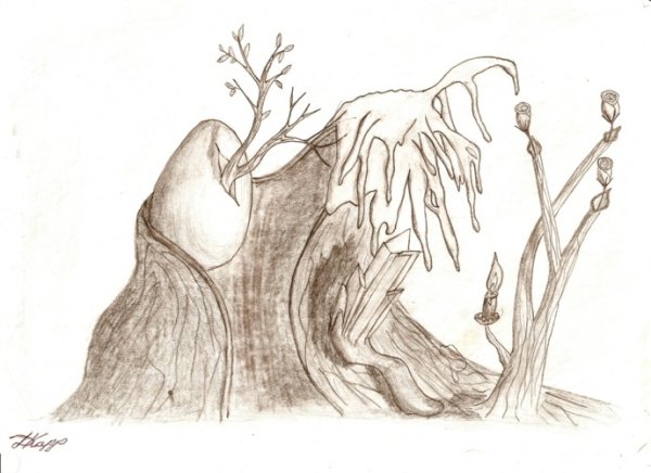 Пенек карандашом легко