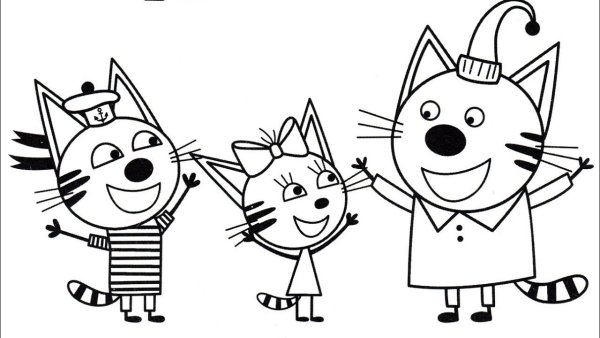 Три кота рисовалка